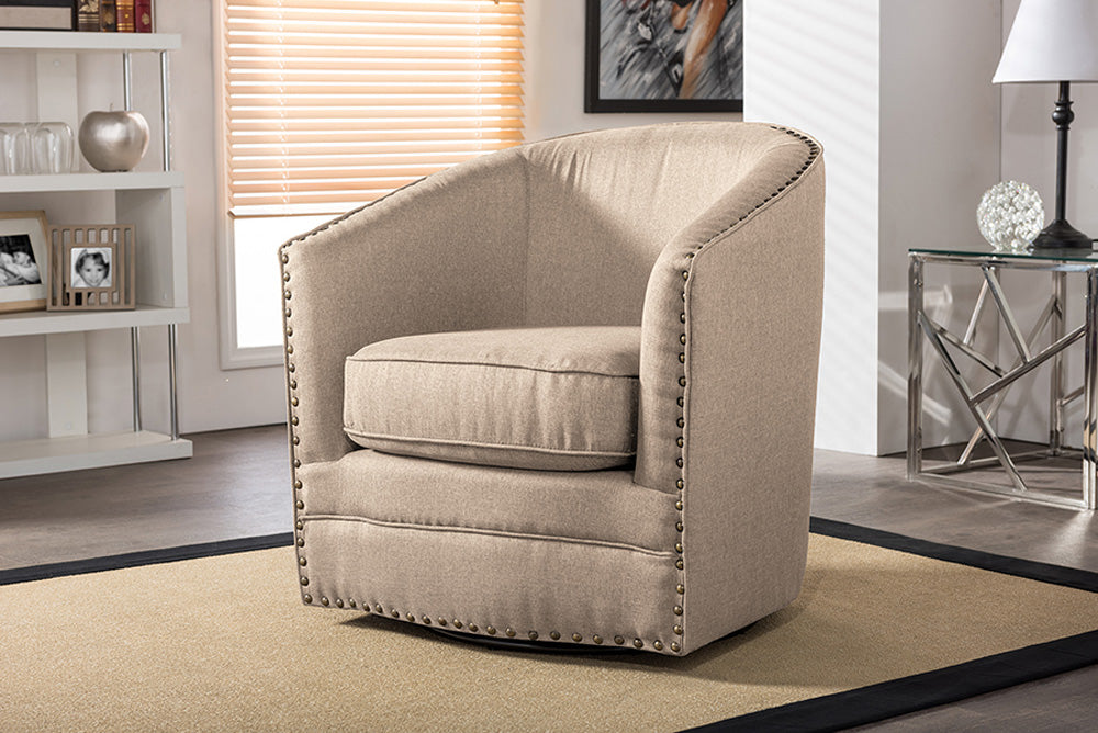 Baxton Studio - Porter Living Room Chair - DB-182-beige view 4