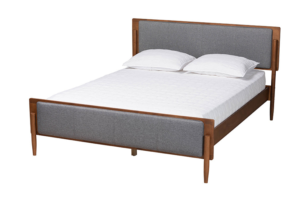 Baxton Studio - Powers King Size Bed - MG0089-1-Dark Grey/Ash Walnut-King view 1
