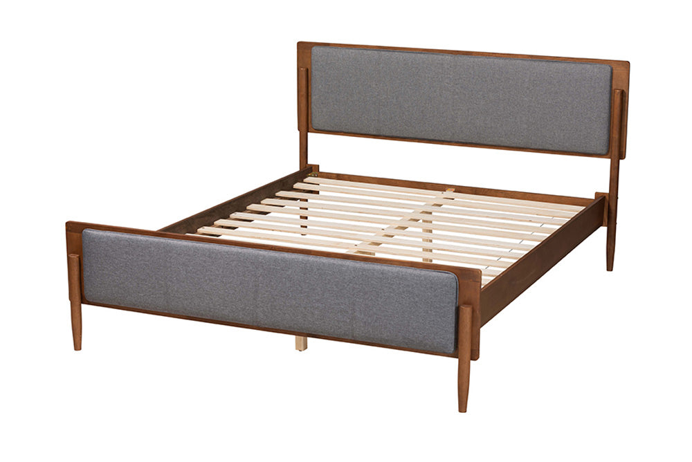 Baxton Studio - Powers King Size Bed - MG0089-1-Dark Grey/Ash Walnut-King view 3
