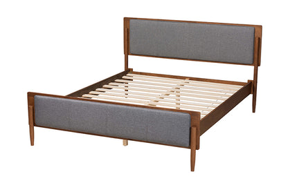 Baxton Studio - Powers King Size Bed - MG0089-1-Dark Grey/Ash Walnut-King view 3