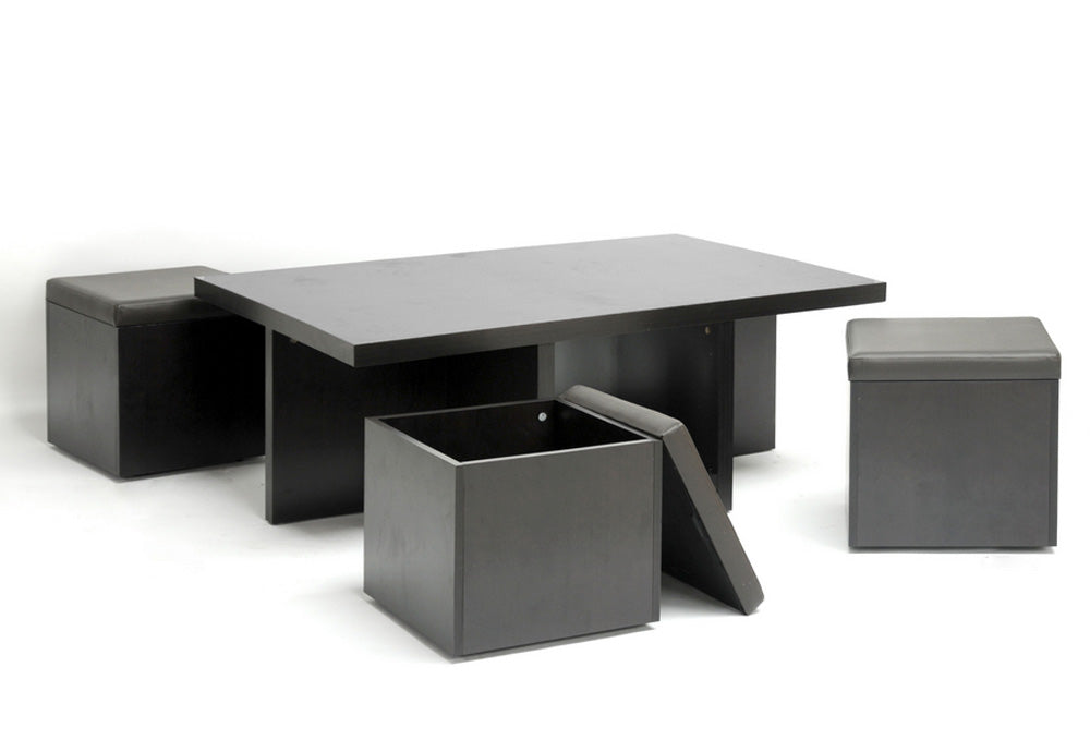 Baxton Studio - Prescott Dining Set in Dark Brown - CT-1190-CTS-1190 view 2