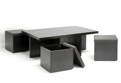 Baxton Studio - Prescott Dining Set in Dark Brown - CT-1190-CTS-1190 view 2
