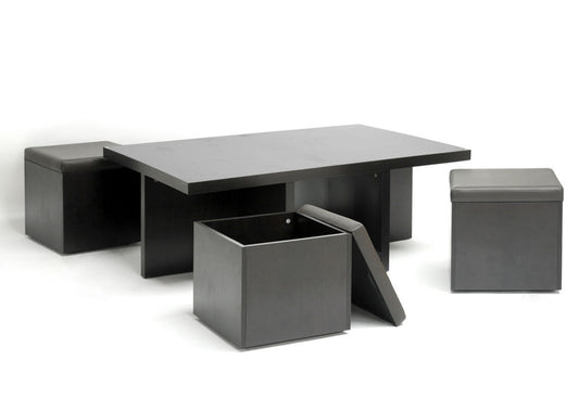 Baxton Studio - Prescott Dining Set in Dark Brown - CT-1190-CTS-1190 view 2