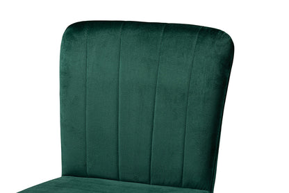 Baxton Studio - Preston Barstool Set of 2 - DC179-Emerald Green Velvet/Gold-BS view 4