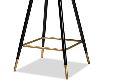 Baxton Studio - Preston Barstool Set of 2 - DC179-Emerald Green Velvet/Gold-BS view 6