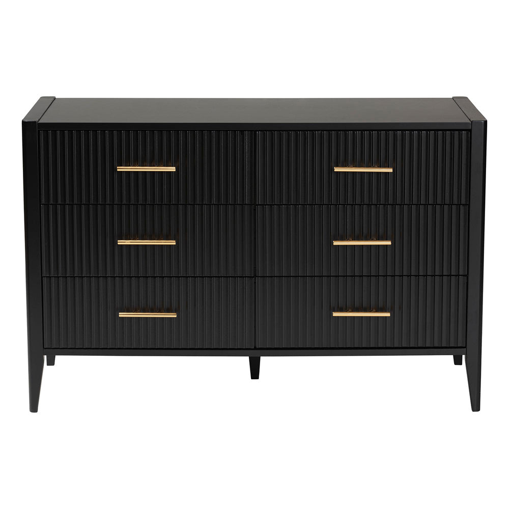 Baxton Studio - Primrose Dresser in Black - SW8000-66D6D-6DW-Black-Dresser view 3