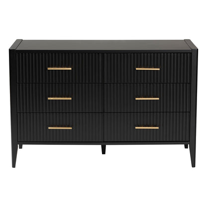 Baxton Studio - Primrose Dresser in Black - SW8000-66D6D-6DW-Black-Dresser view 3