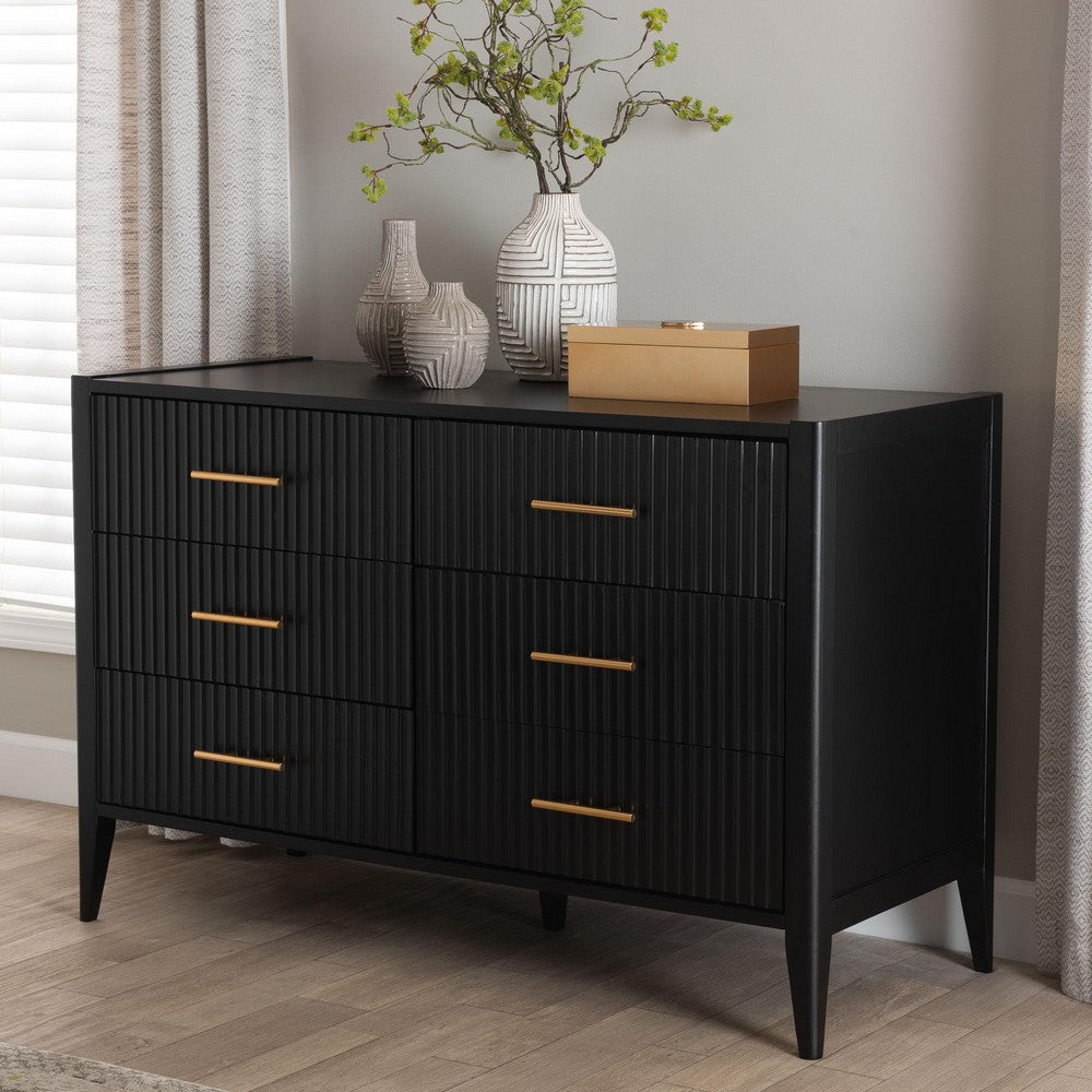 Baxton Studio - Primrose Dresser in Black - SW8000-66D6D-6DW-Black-Dresser view 8