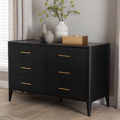 Baxton Studio - Primrose Dresser in Black - SW8000-66D6D-6DW-Black-Dresser view 8