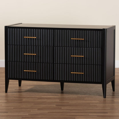 Baxton Studio - Primrose Dresser in Black - SW8000-66D6D-6DW-Black-Dresser view 9