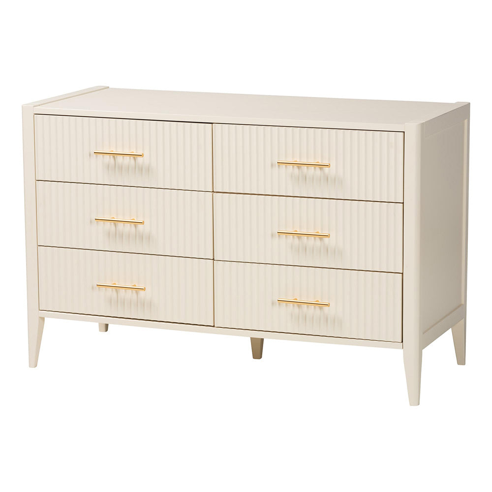 Baxton Studio - Primrose Dresser in Ivory - SW8000-66D6D-6DW-Ivory-Dresser view 1