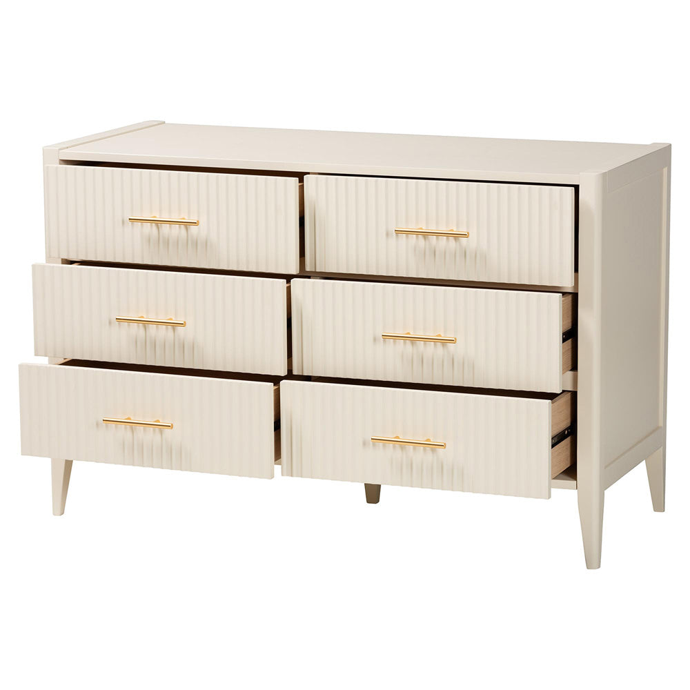 Baxton Studio - Primrose Dresser in Ivory - SW8000-66D6D-6DW-Ivory-Dresser view 2