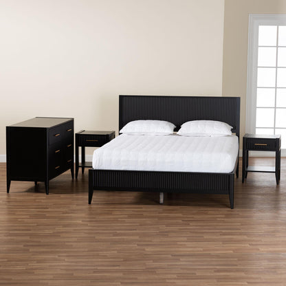 Baxton Studio - Primrose King Bedroom Set in Black - SW8596-Black-4PC King Bedroom Set view 11