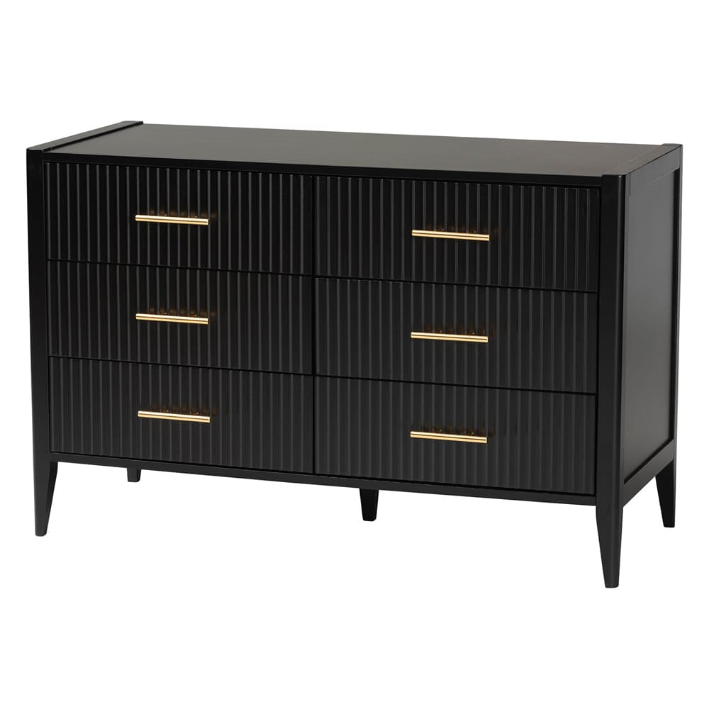 Baxton Studio - Primrose King Bedroom Set in Black - SW8609-Black-4PC CaNopy King Bedroom Set view 5