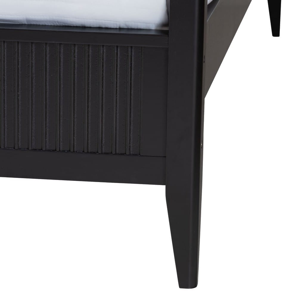 Baxton Studio - Primrose King Bedroom Set in Black - SW8609-Black-4PC CaNopy King Bedroom Set view 9