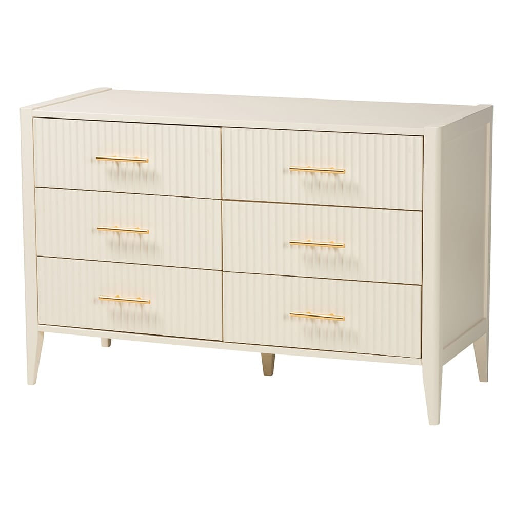 Baxton Studio - Primrose King Bedroom Set in Ivory - SW8609-Ivory-4PC CaNopy King Bedroom Set view 5