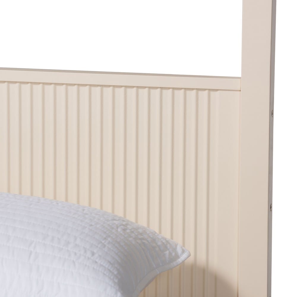Baxton Studio - Primrose King Bedroom Set in Ivory - SW8609-Ivory-4PC CaNopy King Bedroom Set view 8