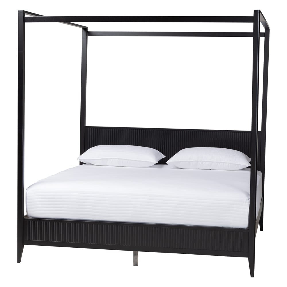 Baxton Studio - Primrose King Size Bed in Black - SW8609-Black-CaNopy King view 1