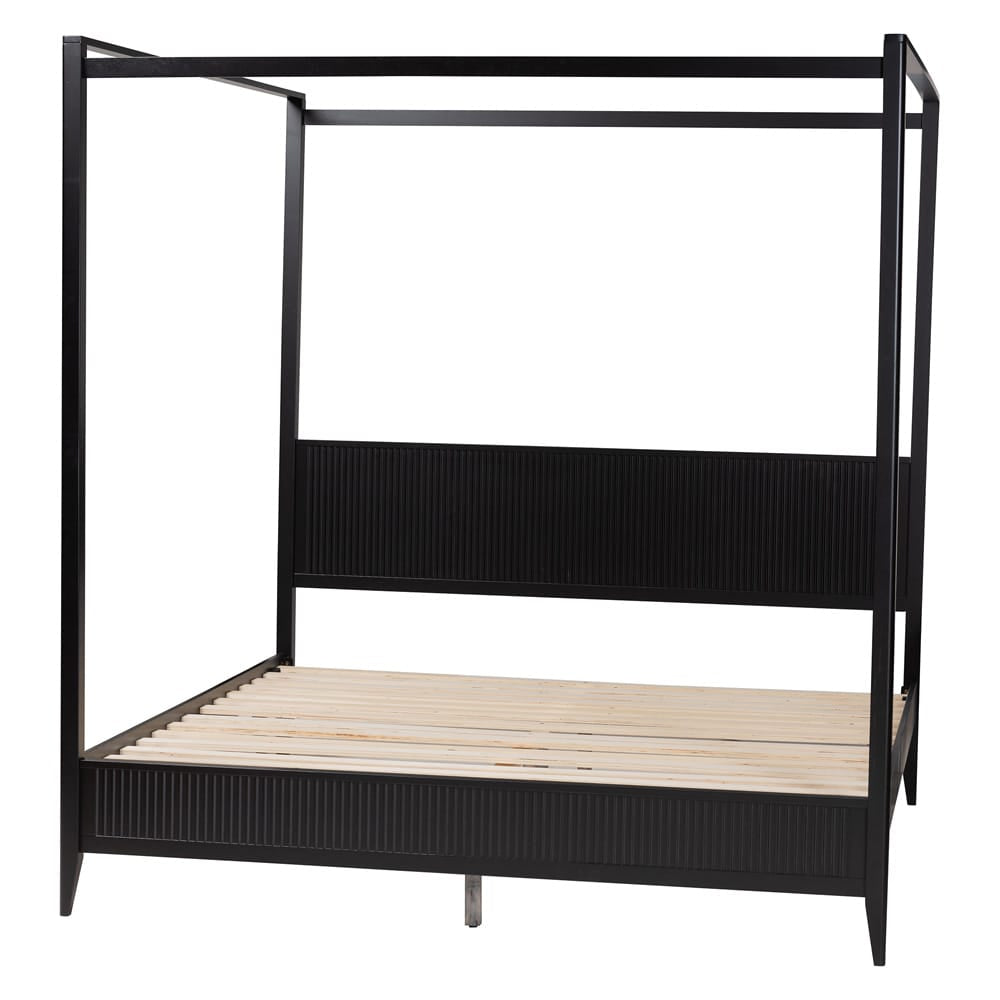 Baxton Studio - Primrose King Size Bed in Black - SW8609-Black-CaNopy King view 3