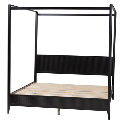 Baxton Studio - Primrose King Size Bed in Black - SW8609-Black-CaNopy King view 3