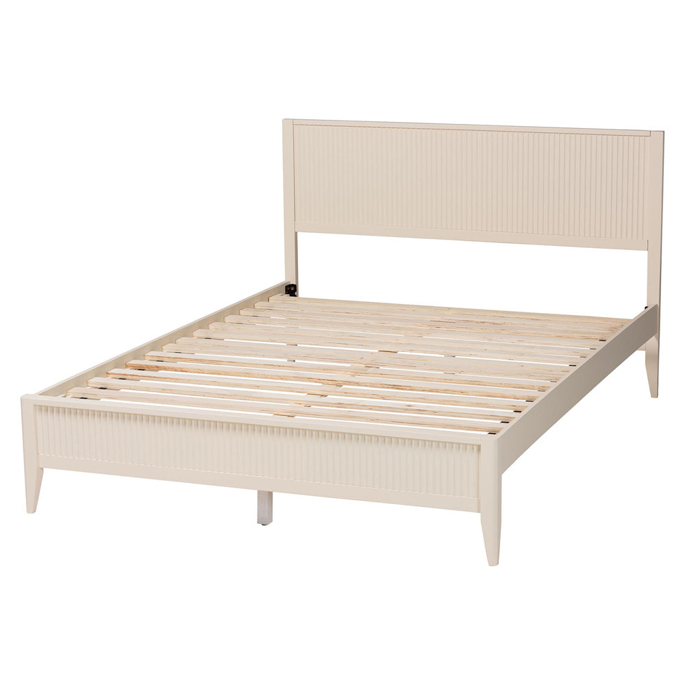 Baxton Studio - Primrose King Size Bed in Ivory - SW8596-Ivory-King view 3