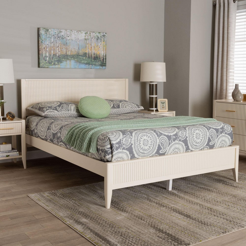 Baxton Studio - Primrose King Size Bed in Ivory - SW8596-Ivory-King view 7