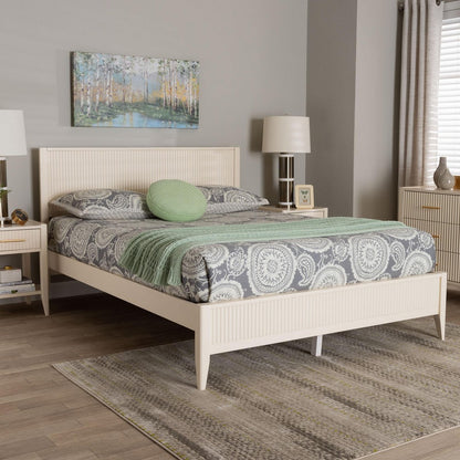 Baxton Studio - Primrose King Size Bed in Ivory - SW8596-Ivory-King view 7
