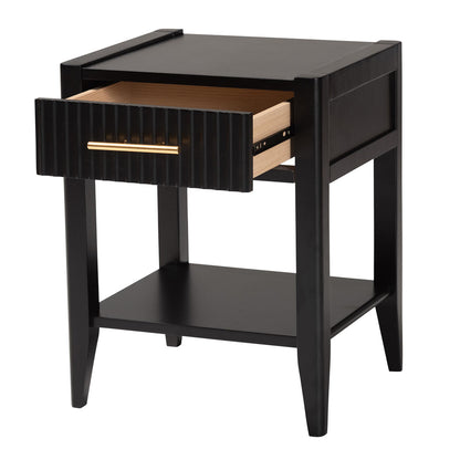 Baxton Studio - Primrose Nightstand in Black - SW8000-66NS-Black-NS view 2