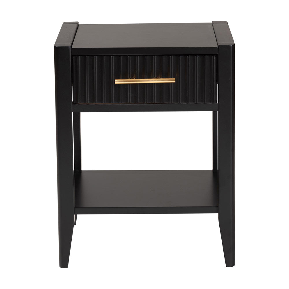 Baxton Studio - Primrose Nightstand in Black - SW8000-66NS-Black-NS view 3