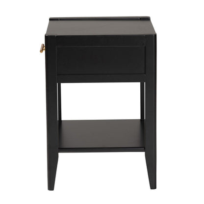 Baxton Studio - Primrose Nightstand in Black - SW8000-66NS-Black-NS view 4