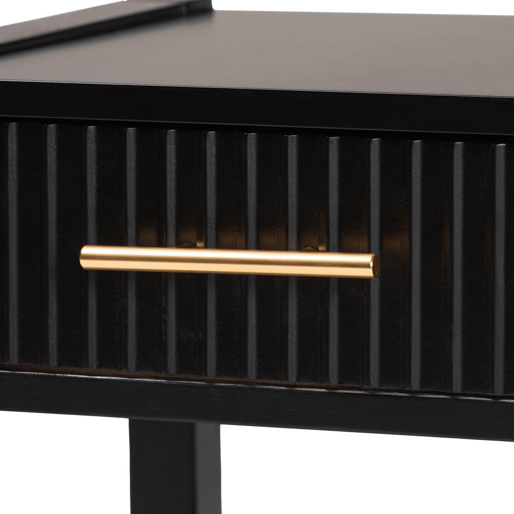Baxton Studio - Primrose Nightstand in Black - SW8000-66NS-Black-NS view 5