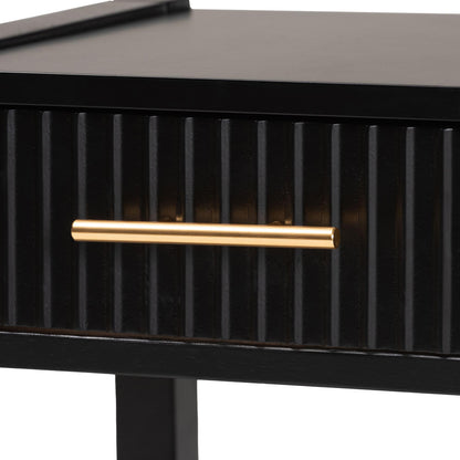 Baxton Studio - Primrose Nightstand in Black - SW8000-66NS-Black-NS view 5