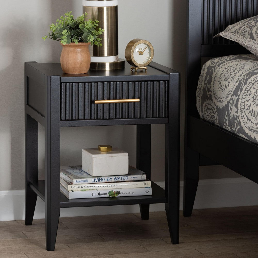 Baxton Studio - Primrose Nightstand in Black - SW8000-66NS-Black-NS view 8