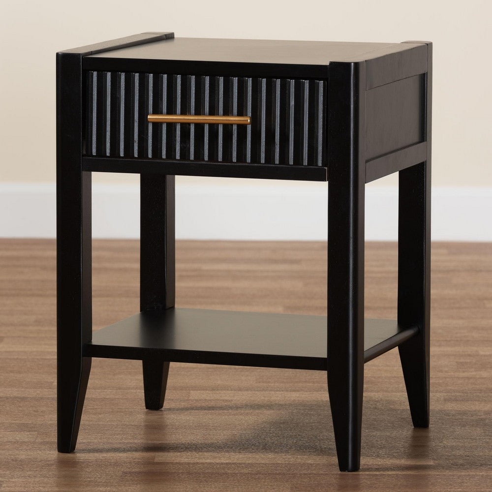 Baxton Studio - Primrose Nightstand in Black - SW8000-66NS-Black-NS view 9