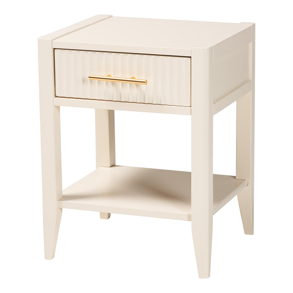 Baxton Studio - Primrose Nightstand in Ivory - SW8000-66NS-Ivory-NS view 1