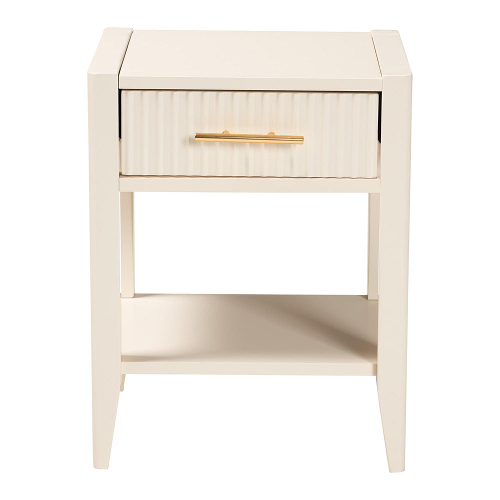 Baxton Studio - Primrose Nightstand in Ivory - SW8000-66NS-Ivory-NS view 3