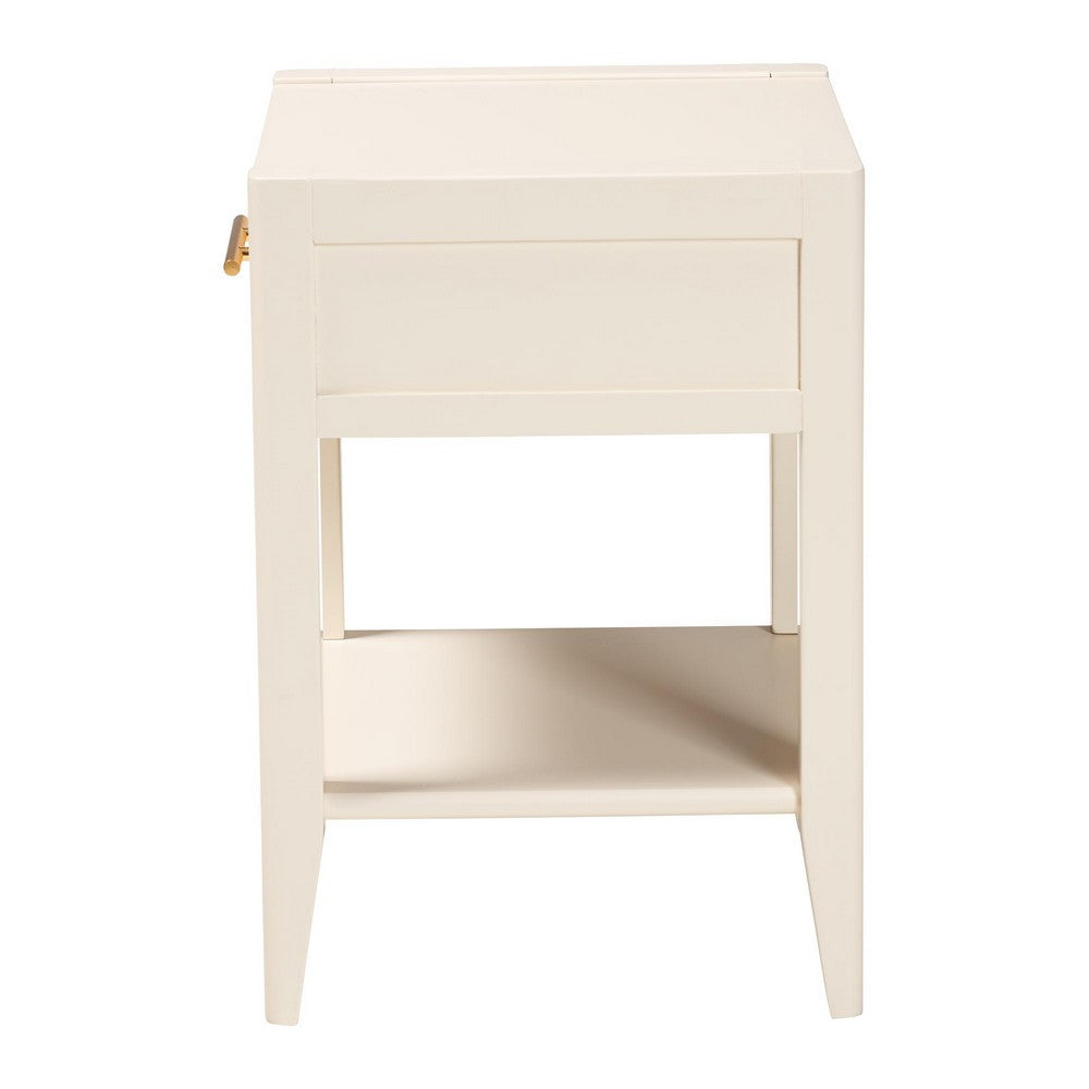 Baxton Studio - Primrose Nightstand in Ivory - SW8000-66NS-Ivory-NS view 4