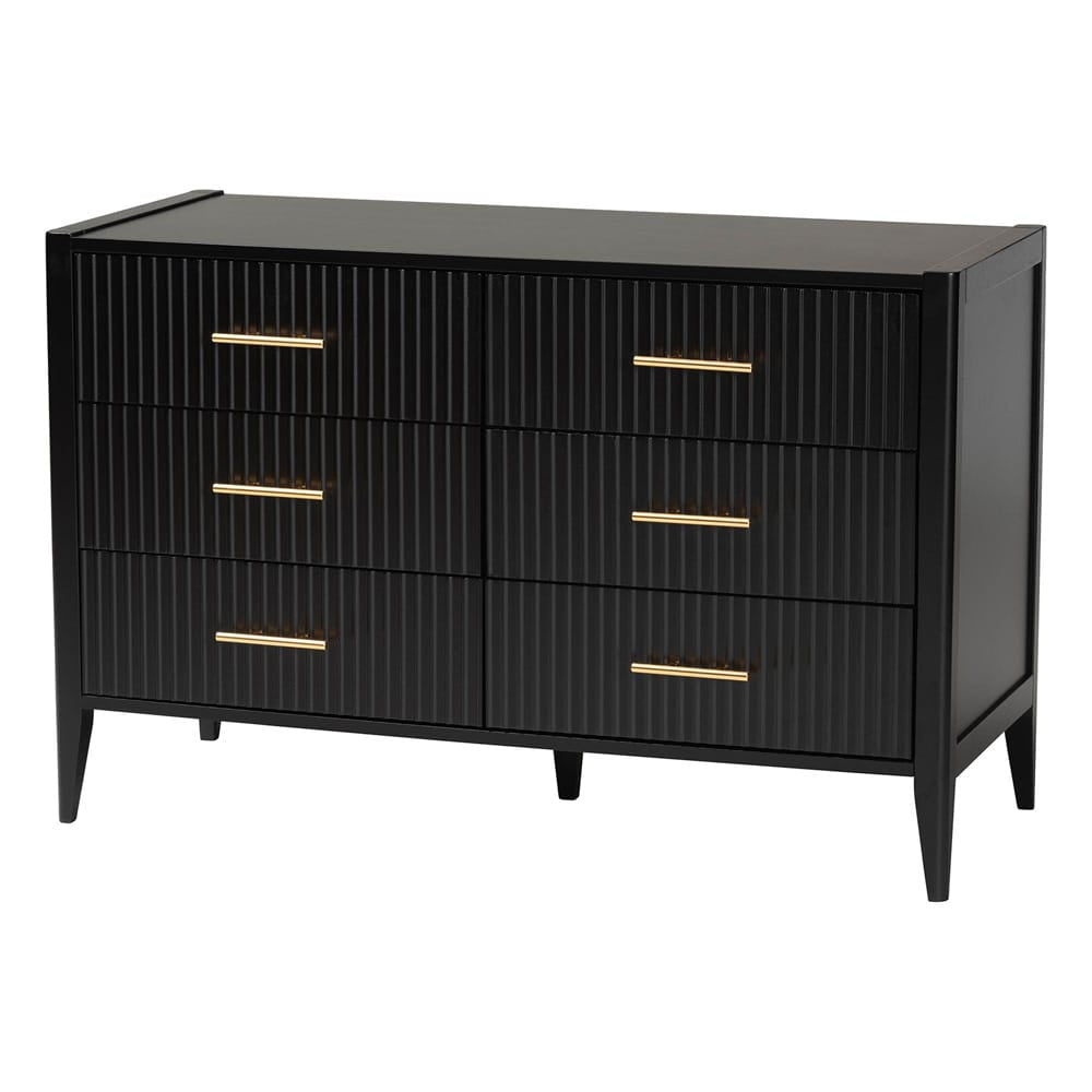 Baxton Studio - Primrose Queen Bedroom Set in Black - SW8596-Black-4PC Queen Bedroom Set view 5