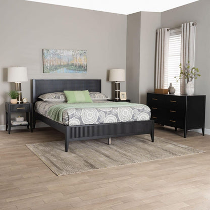 Baxton Studio - Primrose Queen Bedroom Set in Black - SW8596-Black-4PC Queen Bedroom Set view 11