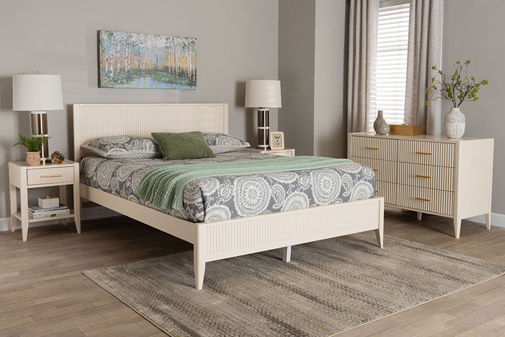 Baxton Studio - Primrose Queen Bedroom Set - SW8596-Ivory-4PC Queen Bedroom Set view 5