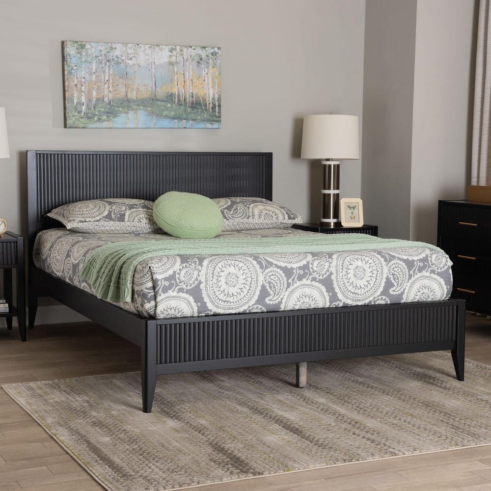Baxton Studio - Primrose Queen Size Bed in Black - SW8596-Black-Queen view 7