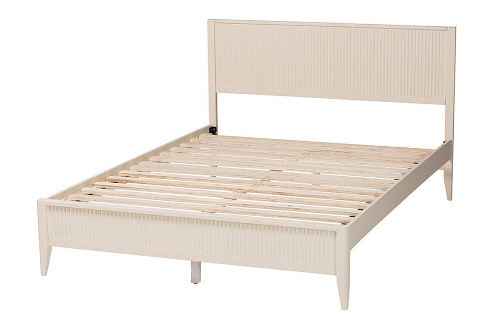 Baxton Studio - Primrose Queen Size Bed - SW8596-Ivory-Queen view 3