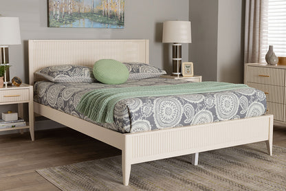 Baxton Studio - Primrose Queen Size Bed - SW8596-Ivory-Queen view 5