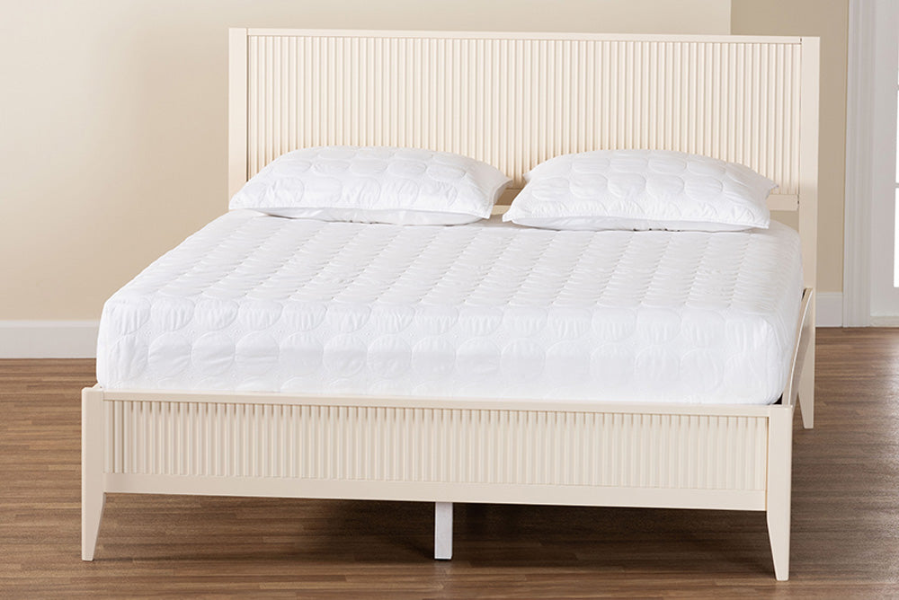 Baxton Studio - Primrose Queen Size Bed - SW8596-Ivory-Queen view 8