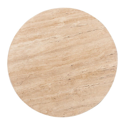Baxton Studio - Prospero Coffee Table in Travertine/Walnut Brown - FUR6889-Natural Travertine Top-CT view 3