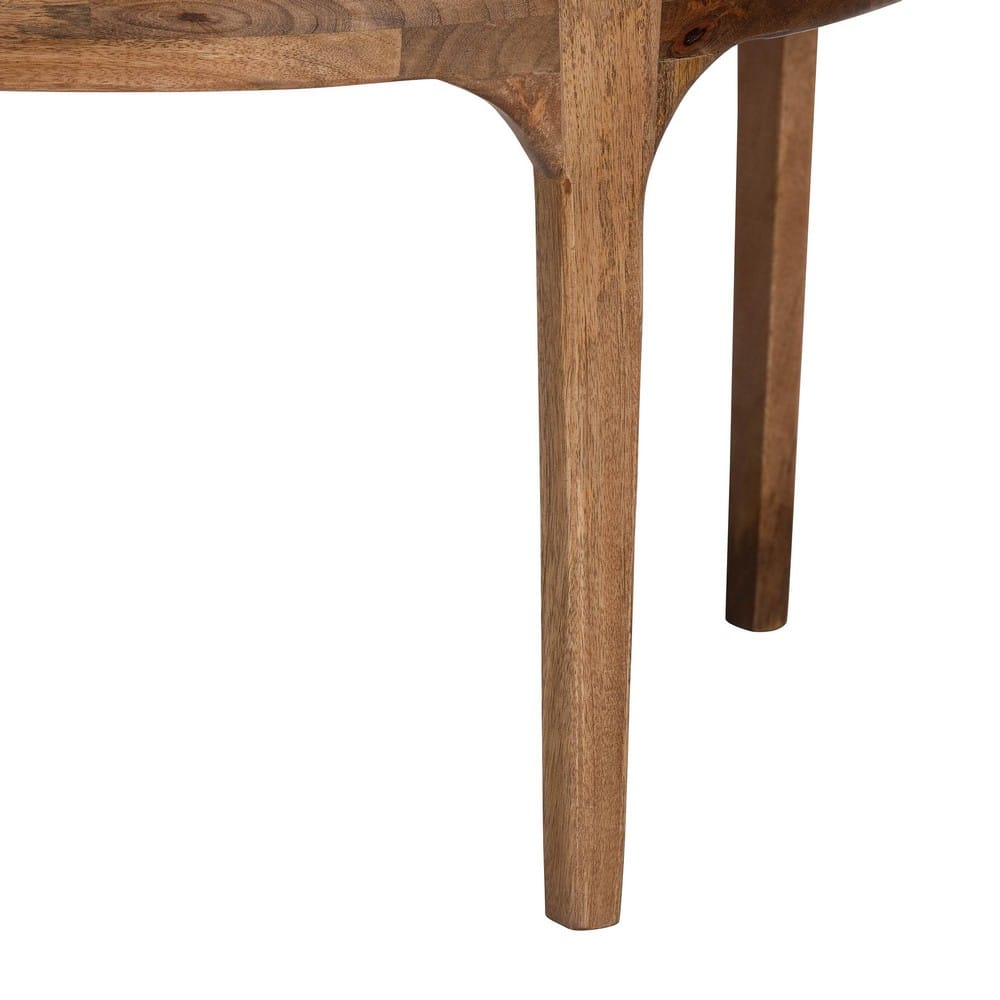 Baxton Studio - Prospero Coffee Table in Travertine/Walnut Brown - FUR6889-Natural Travertine Top-CT view 4
