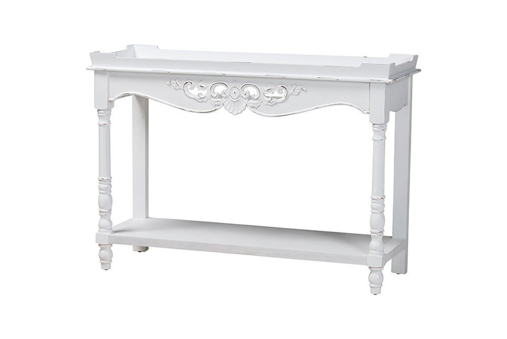 Baxton Studio - Rafferty Console Table - JY24B280-White-Wooden-Console Table view 1