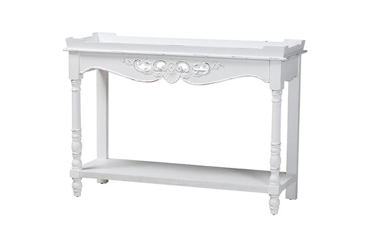 Baxton Studio - Rafferty Console Table - JY24B280-White-Wooden-Console Table view 1