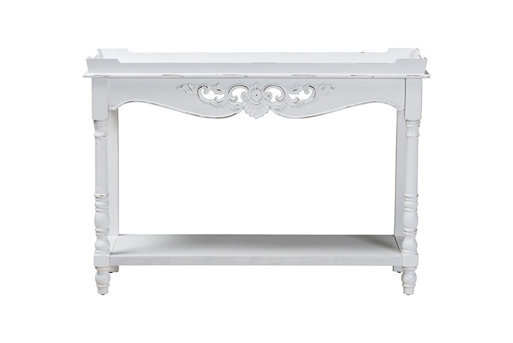 Baxton Studio - Rafferty Console Table - JY24B280-White-Wooden-Console Table view 2