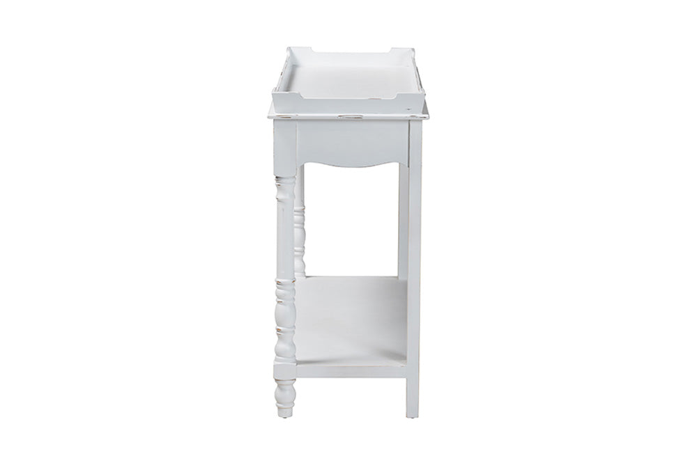 Baxton Studio - Rafferty Console Table - JY24B280-White-Wooden-Console Table view 3